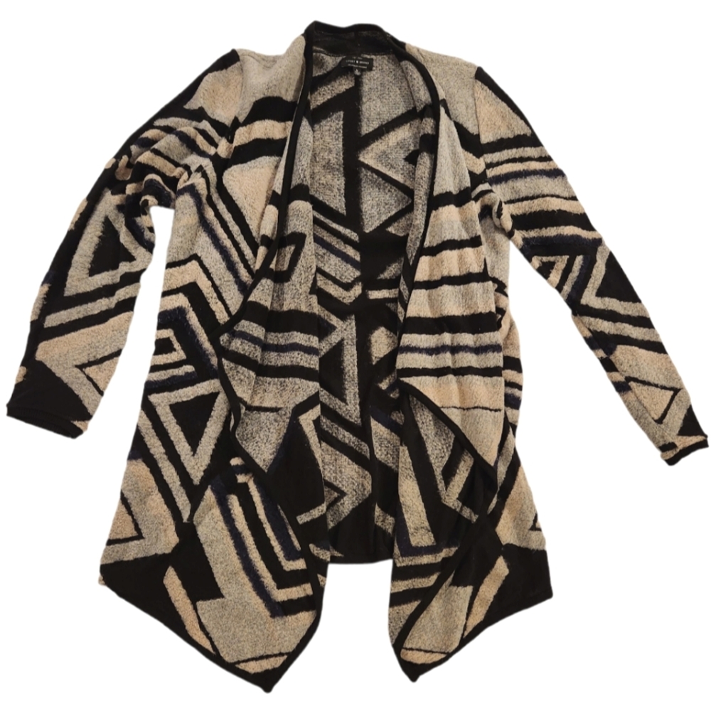 Lucky Brand Aztec Open Front Drape Cardigan | Sweater - Women's Size Medium